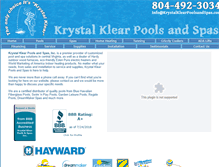 Tablet Screenshot of krystalklearpoolsandspas.com